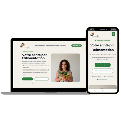 Création Site internet Landing Page Dieteticienne à La Réunion LM Nutrition