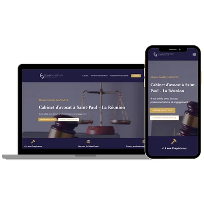 Création site internet avocat à La Réunion Landing page Gangate Avocat